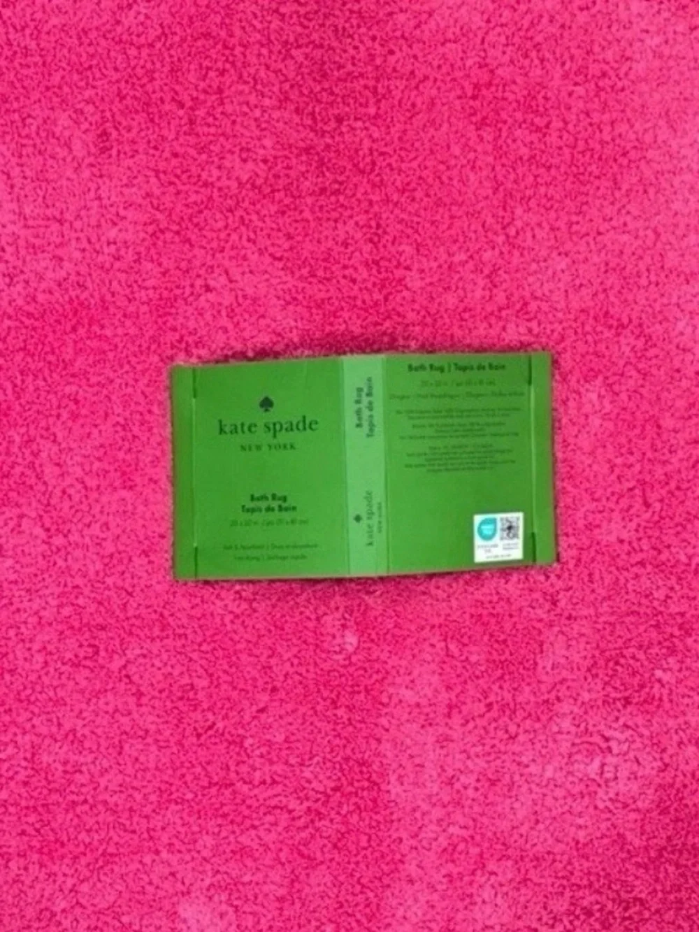 KATE SPADE HOT PINK  Ellington Vivid Snapdragon PLUSH BATH RUG Mat 20x32”